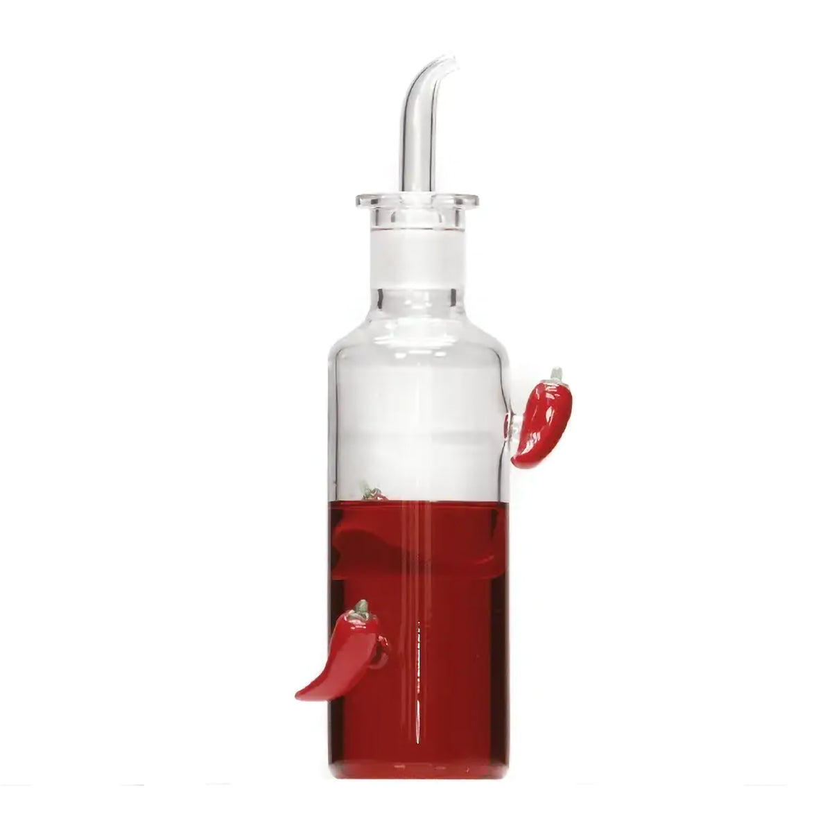 La bouteille de piment (transparente, rouge)