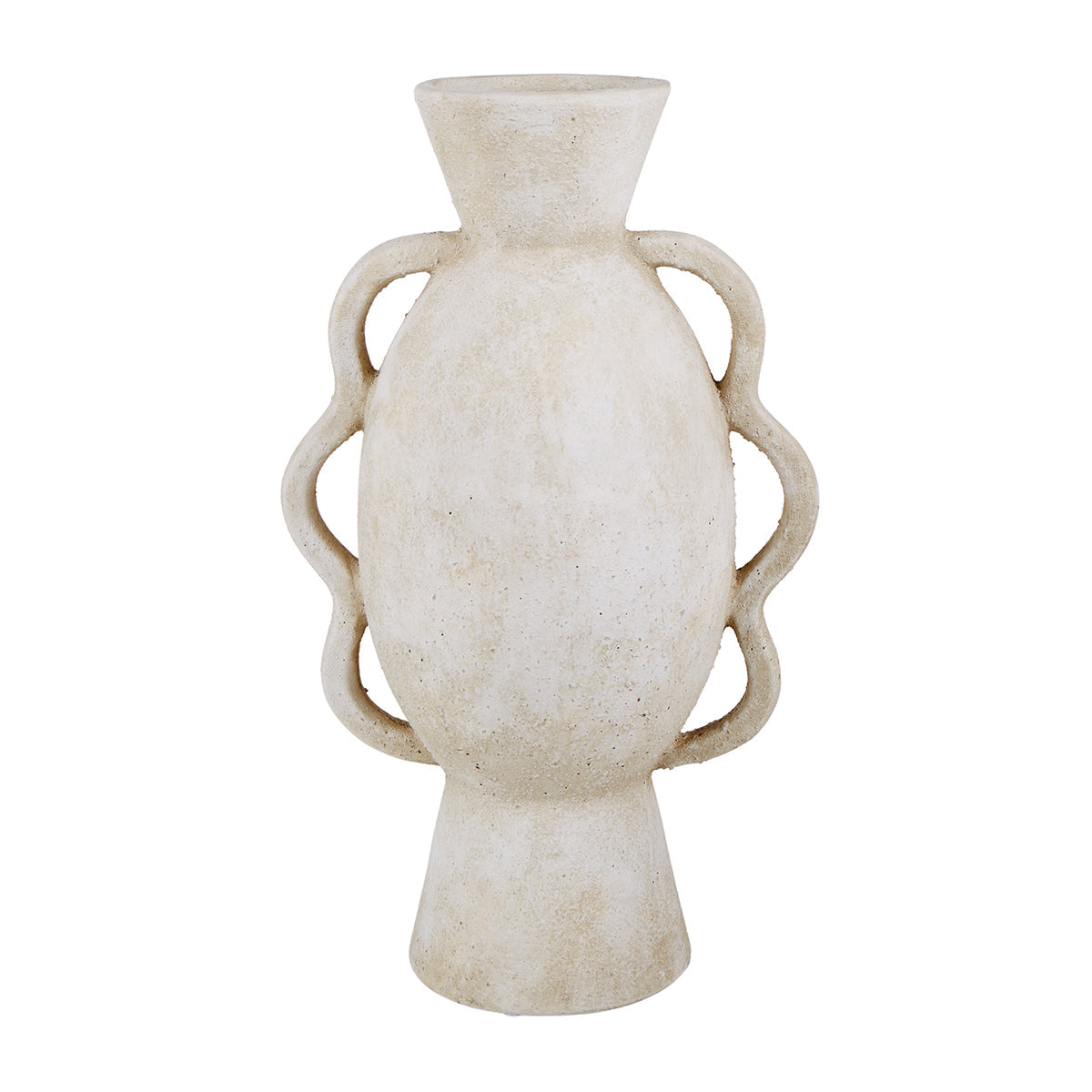 Vase à pied festonné texturé